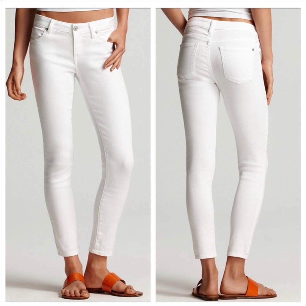 Vince Crop Skinny Ankle White Jeans